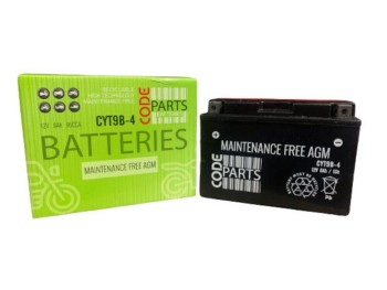 Batería de moto CODEPARTS YT9-B4 / YT9B-BS