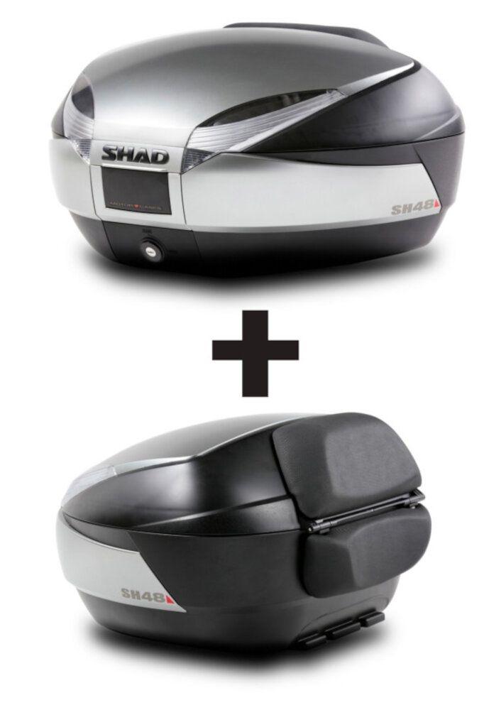 Baúl Shad SH48 Carbon Titanium 48L con respaldo