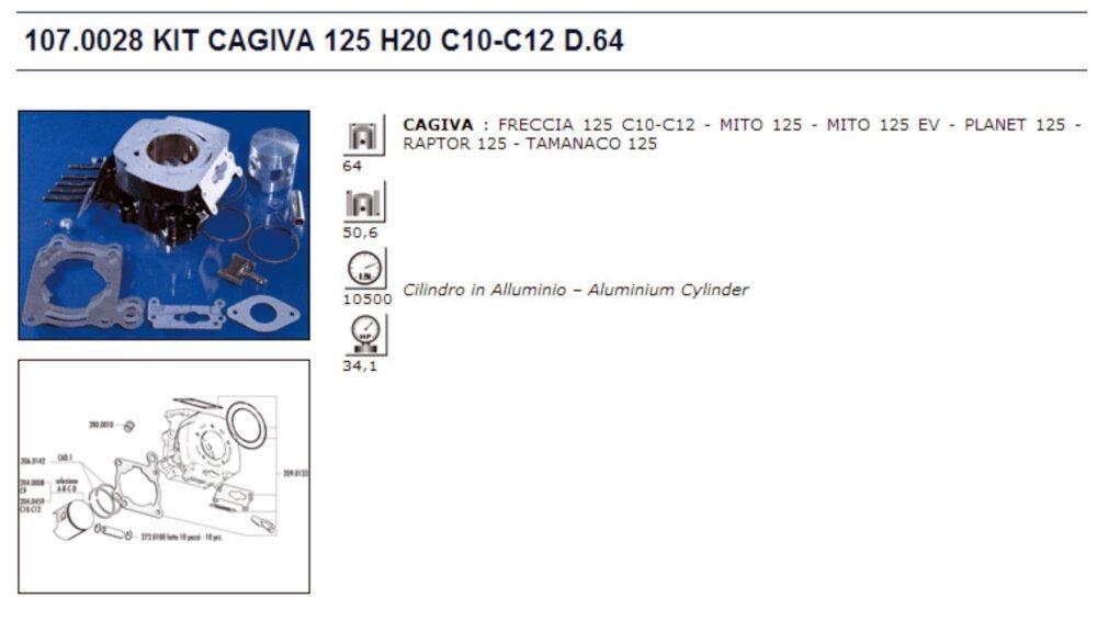 EQUIPO MOTOR GAGIVA 125 H2O C10-C12 D.64