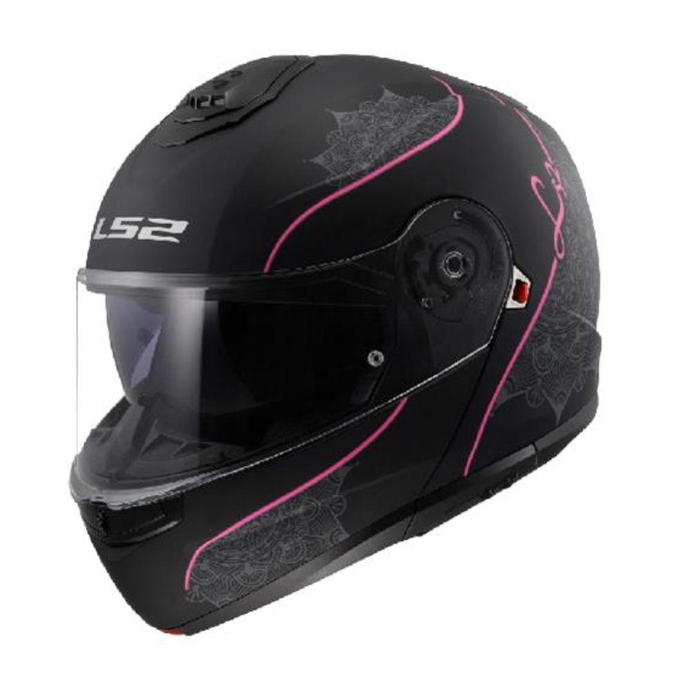 Casco LS2 FF908 Strobe 2 Lux Negro Mate Rosa ECE 22.06