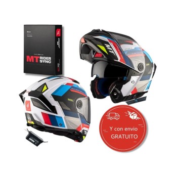 Pack Casco MT Atom 2 SV Blast A0 + Intercomunicador MT-Rider Sync