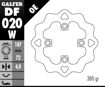 DISC WAVE FIXED 187X4MM