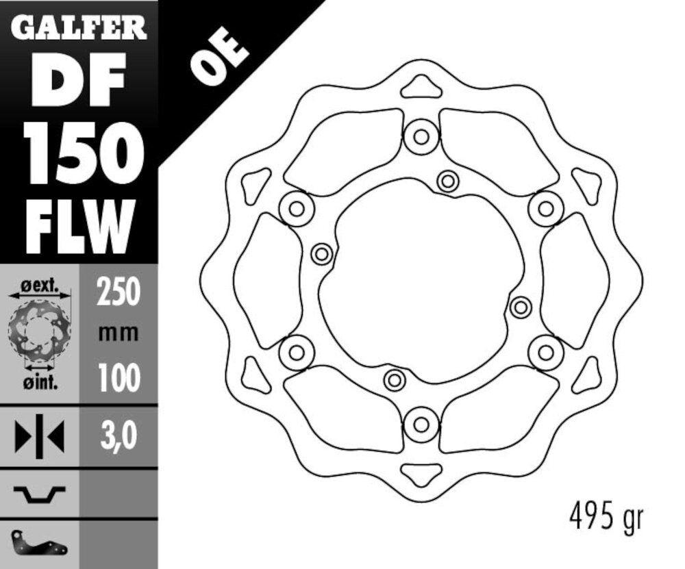 DISC WAVE FLOATING (C. STEEL) 250X3MM