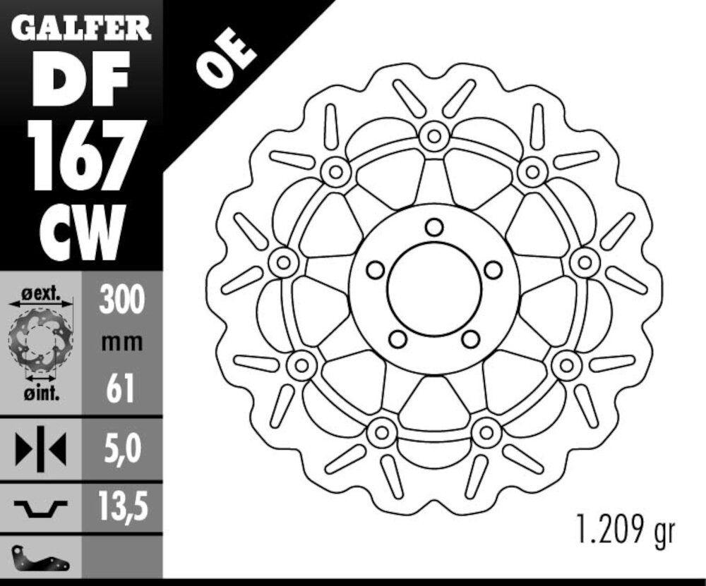 DISC WAVE FLOATING COMPLETE (C. ALU.) 300X5MM