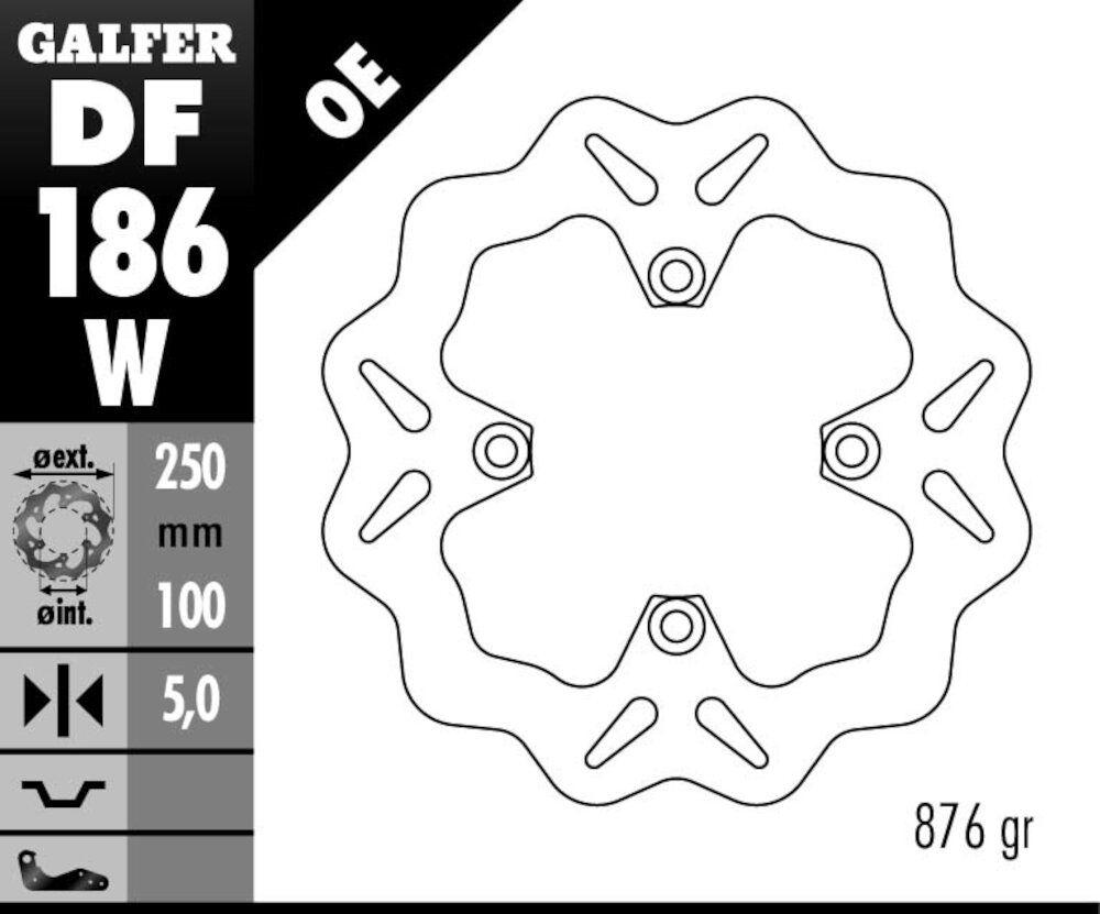 DISC WAVE FIXED 250X5MM