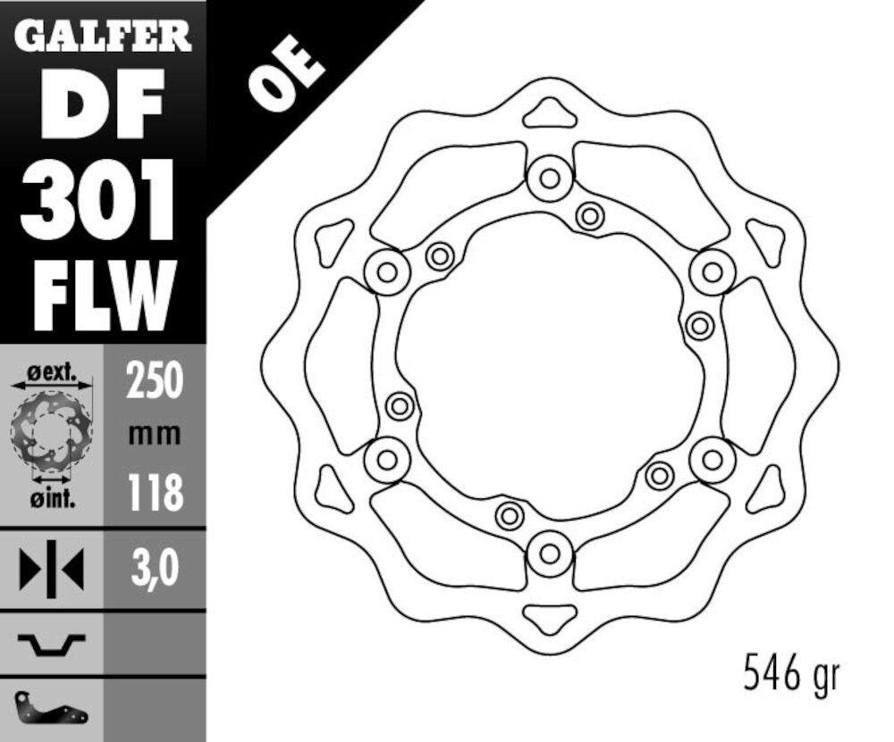 DISC WAVE FLOATING (C. STEEL) 250X3MM