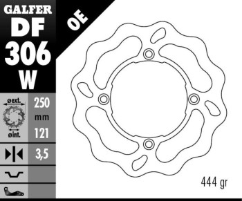 DISC WAVE FIXED 250X3,5MM