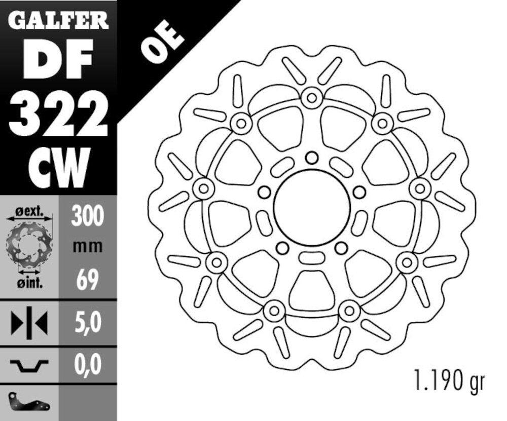 DISC WAVE FLOATING COMPLETE (C. ALU.) 300X5MM