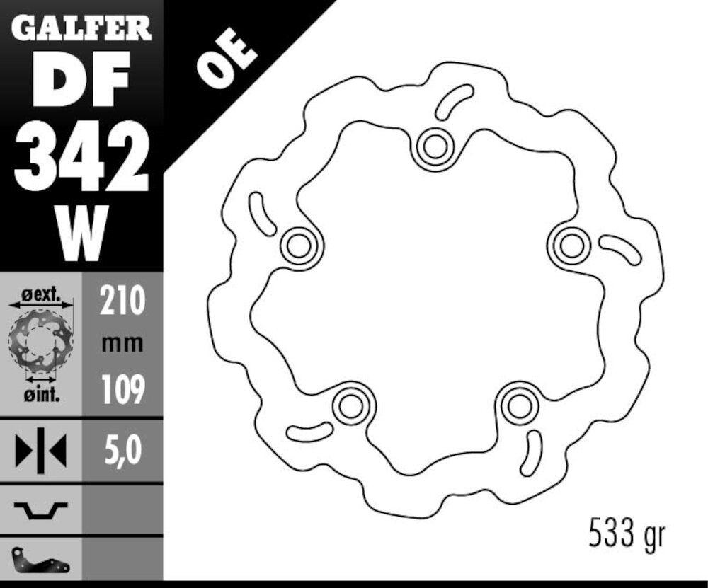 DISC WAVE FIXED 210X5MM