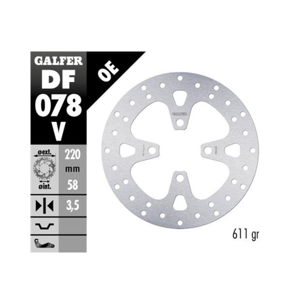 Disco de freno Galfer DF078V para Honda SH 125 Scoopy