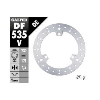 Disco de freno Galfer DF535V trasero para Yamaha NMAX 125