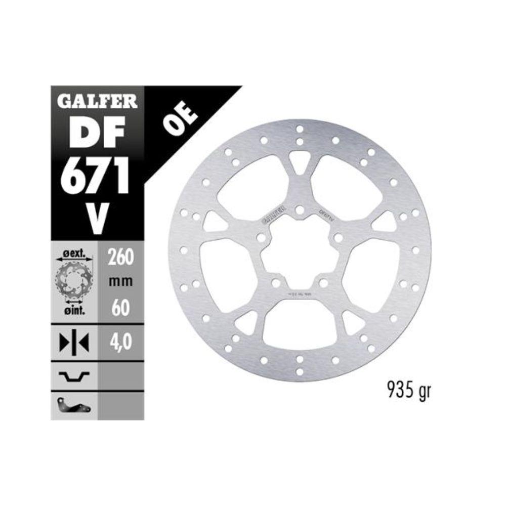 Disco de freno Galfer DF671V delantero para Aprilia Scarabeo 300