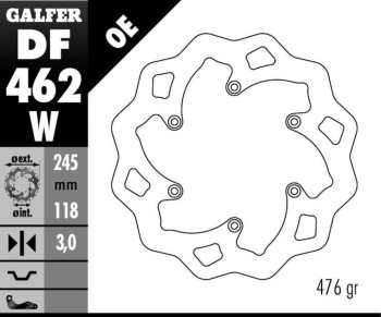 DISC WAVE FIXED 245X3MM