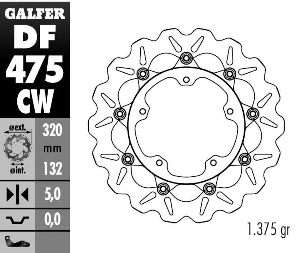 DISC WAVE FLOATING COMPLETE (C. ALU.) 320X5MM