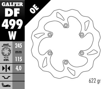 DISC WAVE FIXED 245X4MM