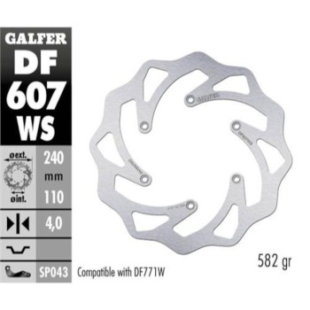 GALFER WAVE FIXED OVERSIZE 240X4MM KTM HUSQVARNA