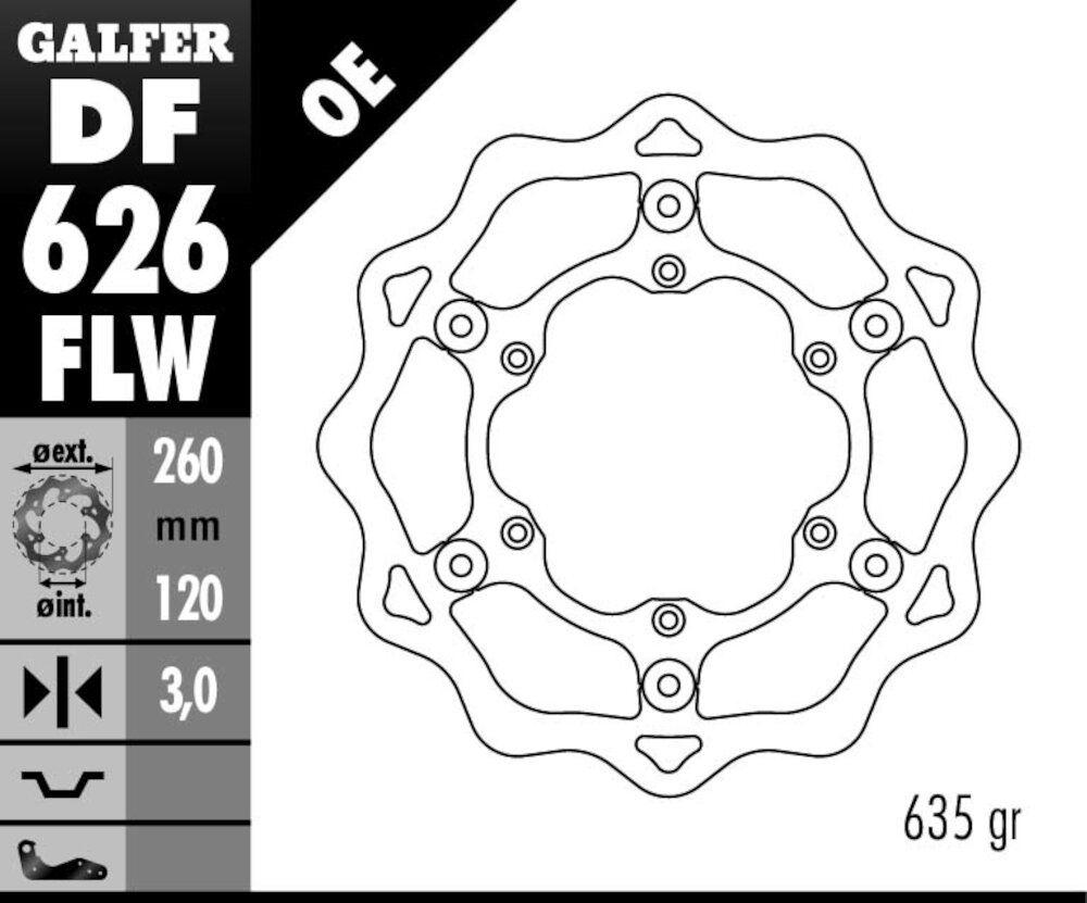 DISC WAVE FLOATING (C. STEEL) 260X3MM