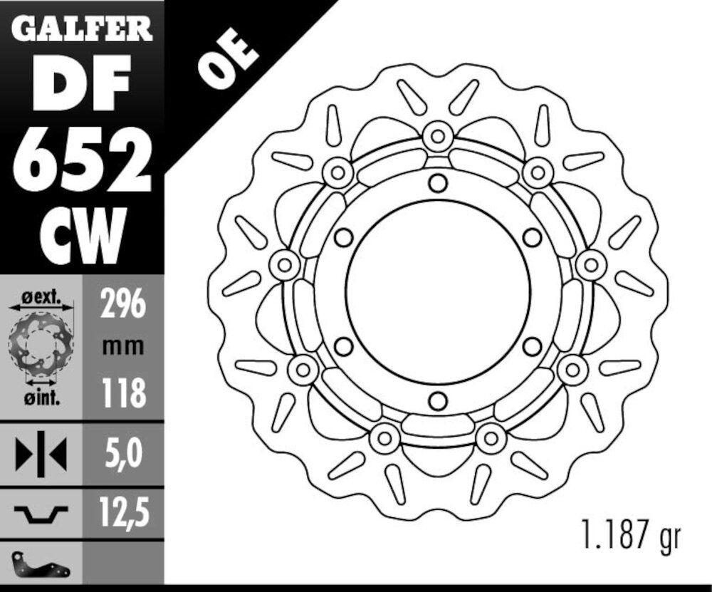 DISC WAVE FLOATING COMPLETE (C. ALU.) 296X5MM