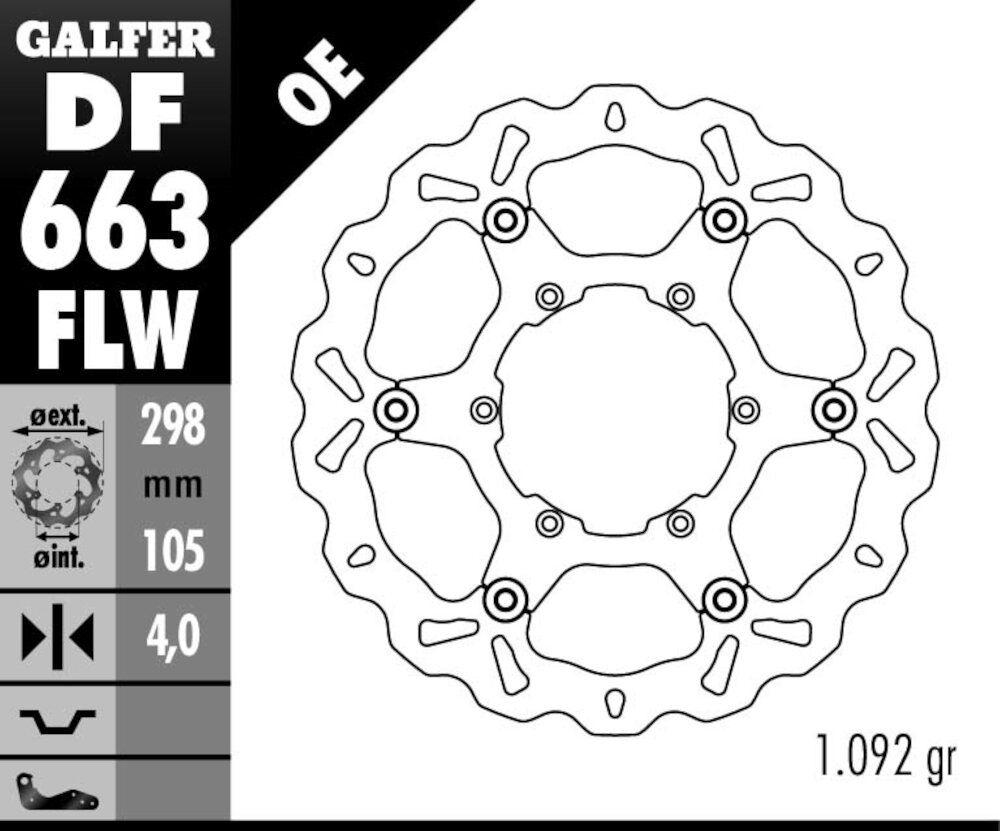 DISC WAVE FLOATING (C. STEEL) 298X4MM