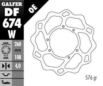 DISC WAVE FIXED 260X4MM