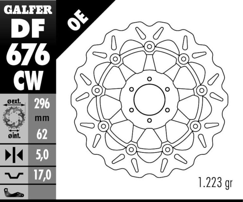 DISC WAVE FLOATING COMPLETE (C. ALU.) 296X5MM