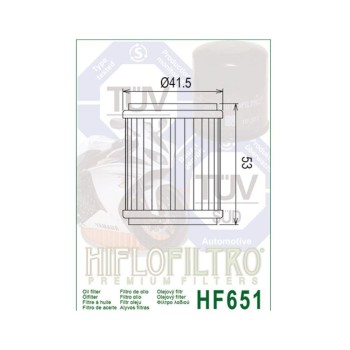 Filtro de aceite Hiflofiltro HF651