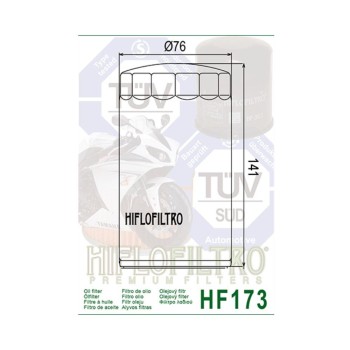 Filtro de aceite Hiflofiltro HF173C cromado