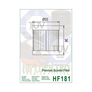 Filtro de aceite Hiflofiltro HF181