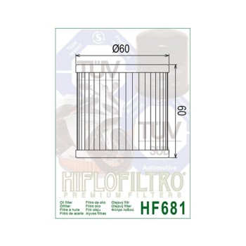 Filtro aceite Hiflofiltro HF681 Hyosung
