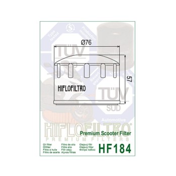 Filtro de aceite Hiflofiltro HF184