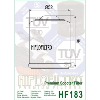 Filtro de aceite Hiflofiltro HF183
