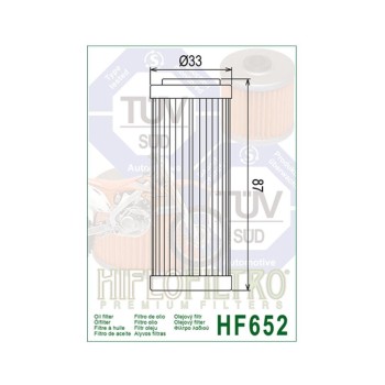 Filtro de aceite Hiflofiltro HF652