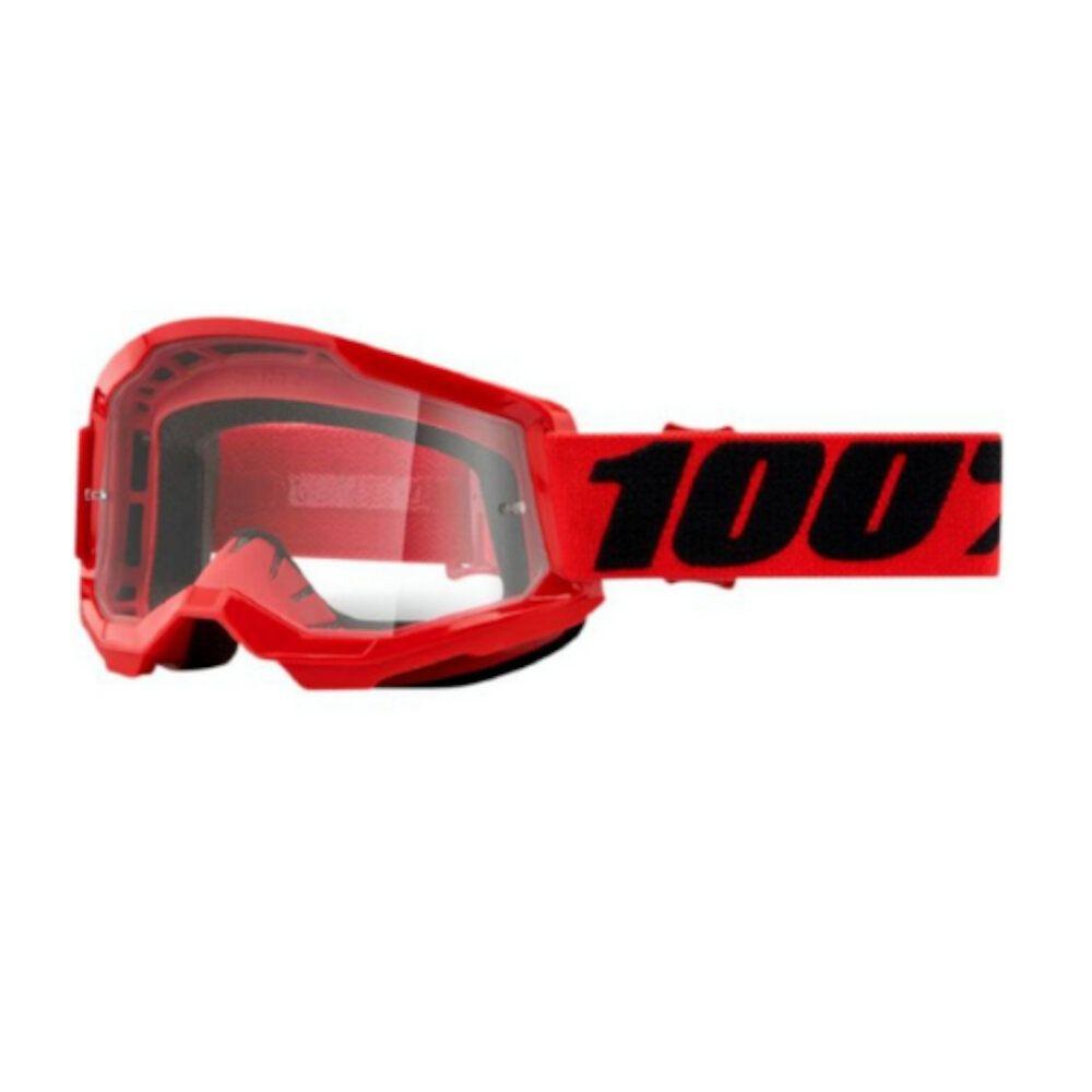 GAFAS OFF ROAD 100%  STRATA 2 ROJA TRANSP.