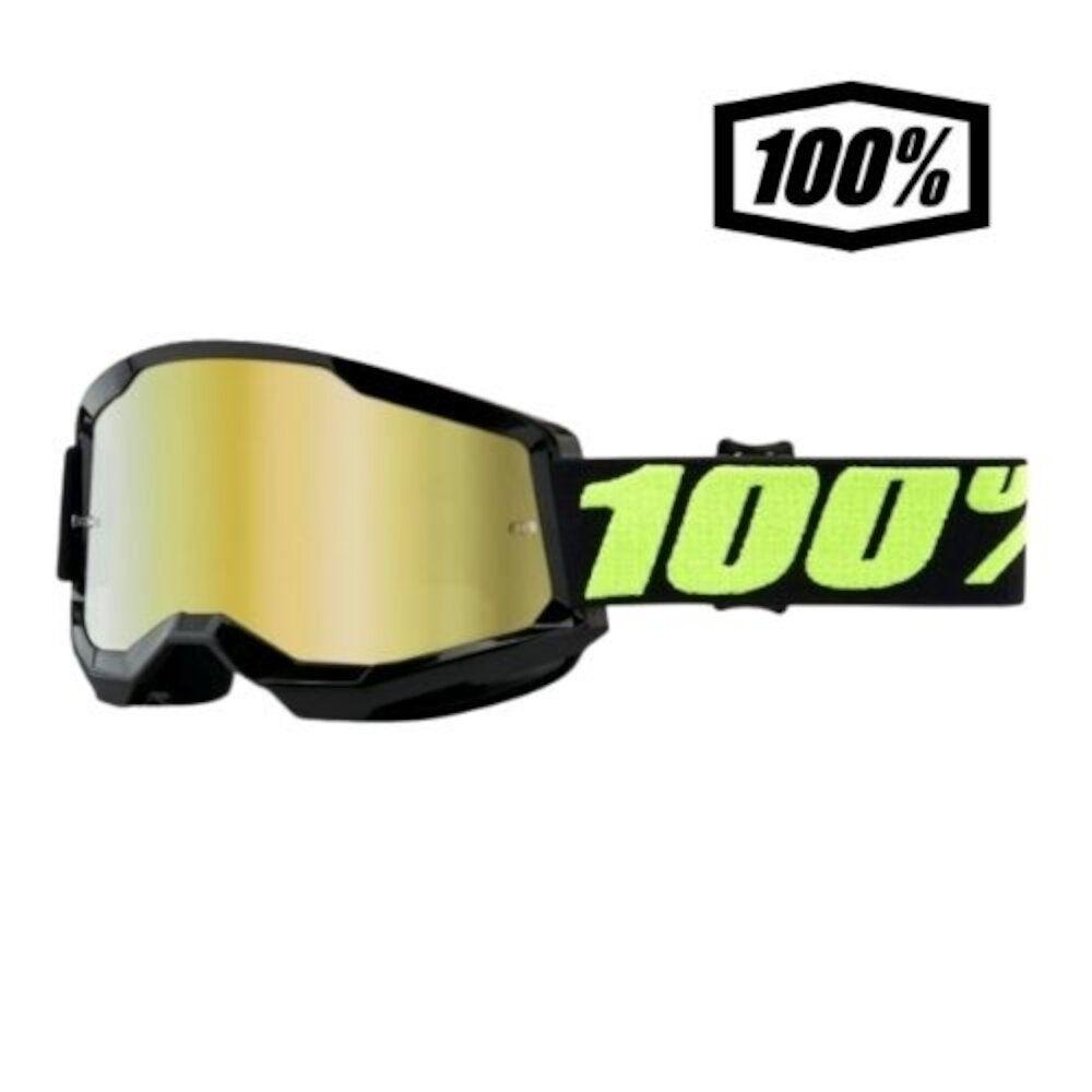 GAFAS OFF ROAD 100%  STRATA 2 UPSOL ORO ESPEJO