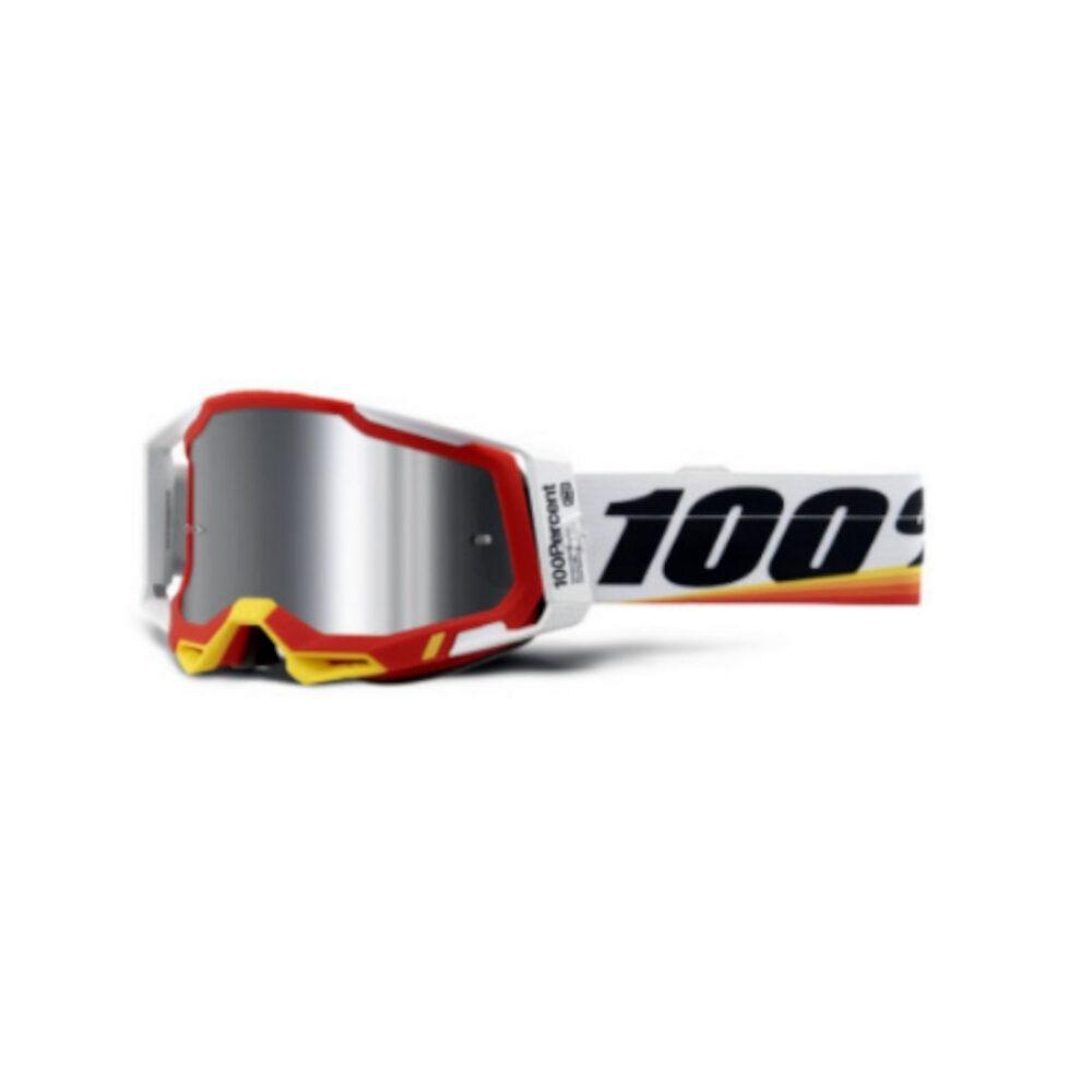 GAFAS 100% RACECRAFT 2 ARSHAM RED / PLATA FLASH