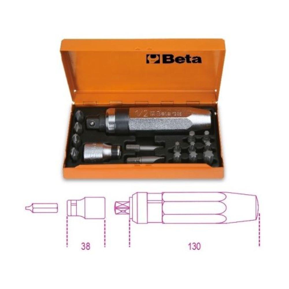 Destornillador de golpe Beta 1295/C14 con 14 puntas y 1 vaso portapuntas