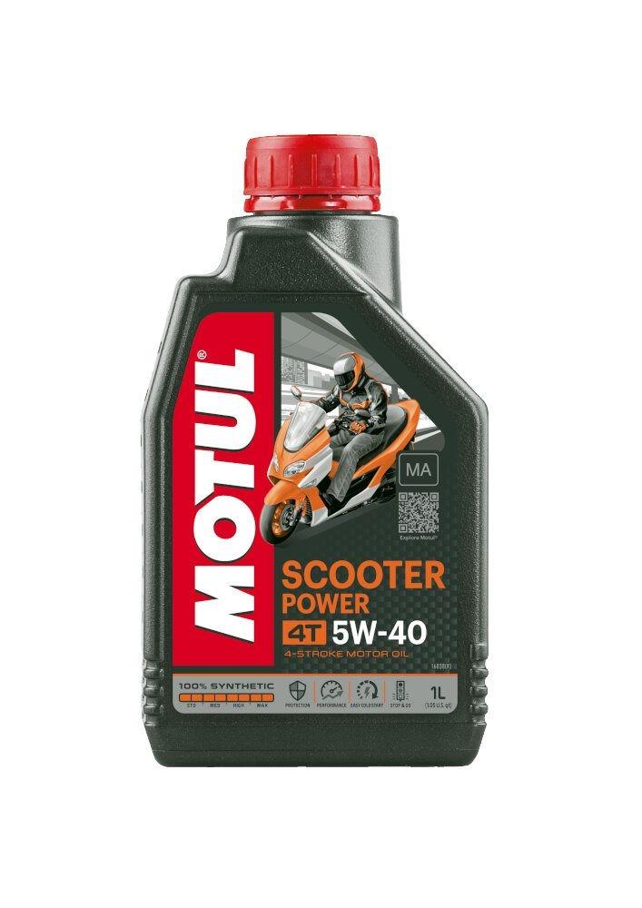 Motul Scooter Power 4T 5W40 1 Litro   Aceite sintético para scooters de alto rendimiento