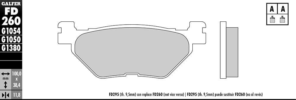 PASTILLAS GALFER SINTERIZ.SCOOTER FD260G1380
