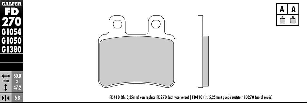 PASTILLAS GALFER SINTERIZADA,SCOOTER FD270G1380