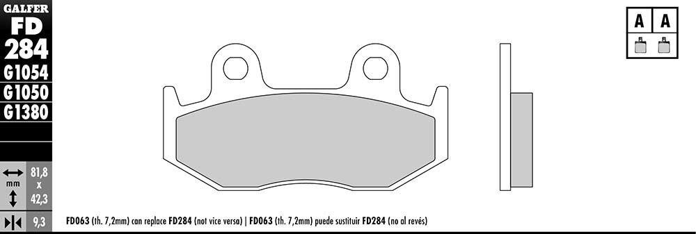 PASTILLAS GALFER SINTERIZ.SCOOTER FD284G1380