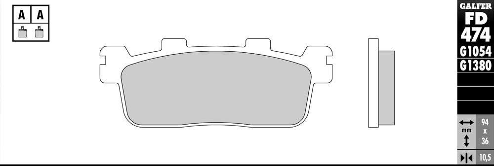 PASTILLAS GALFER SINTERIZ.SCOOTER FD474G1380
