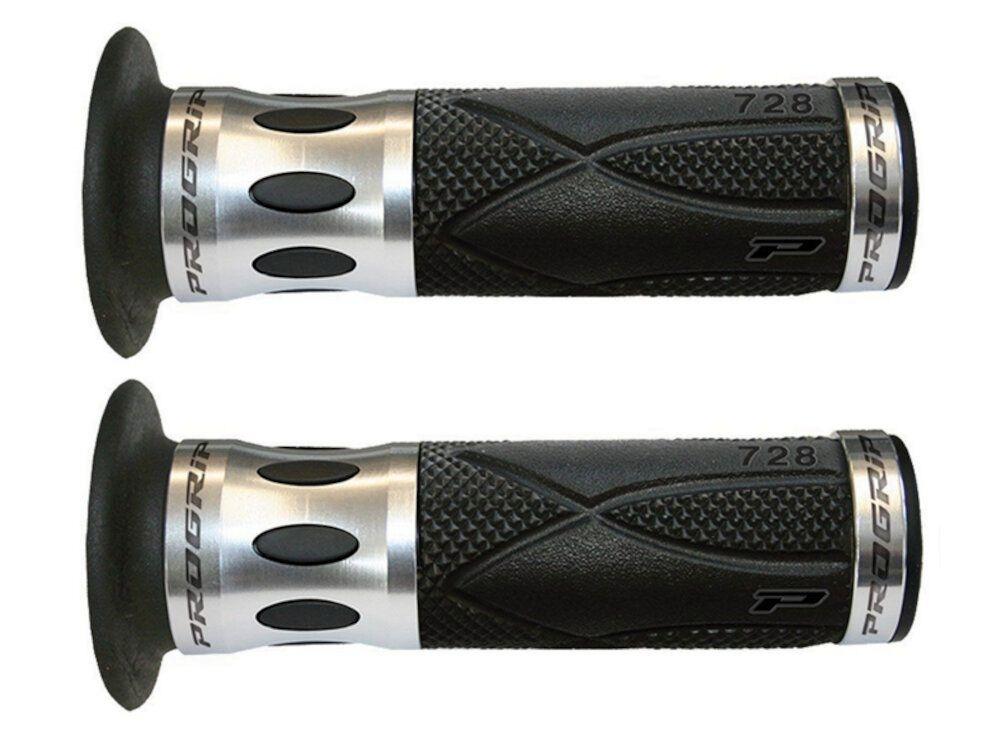 PUÑOS SUPERBIKE PROGRIP AL. PLATA-NEGRO