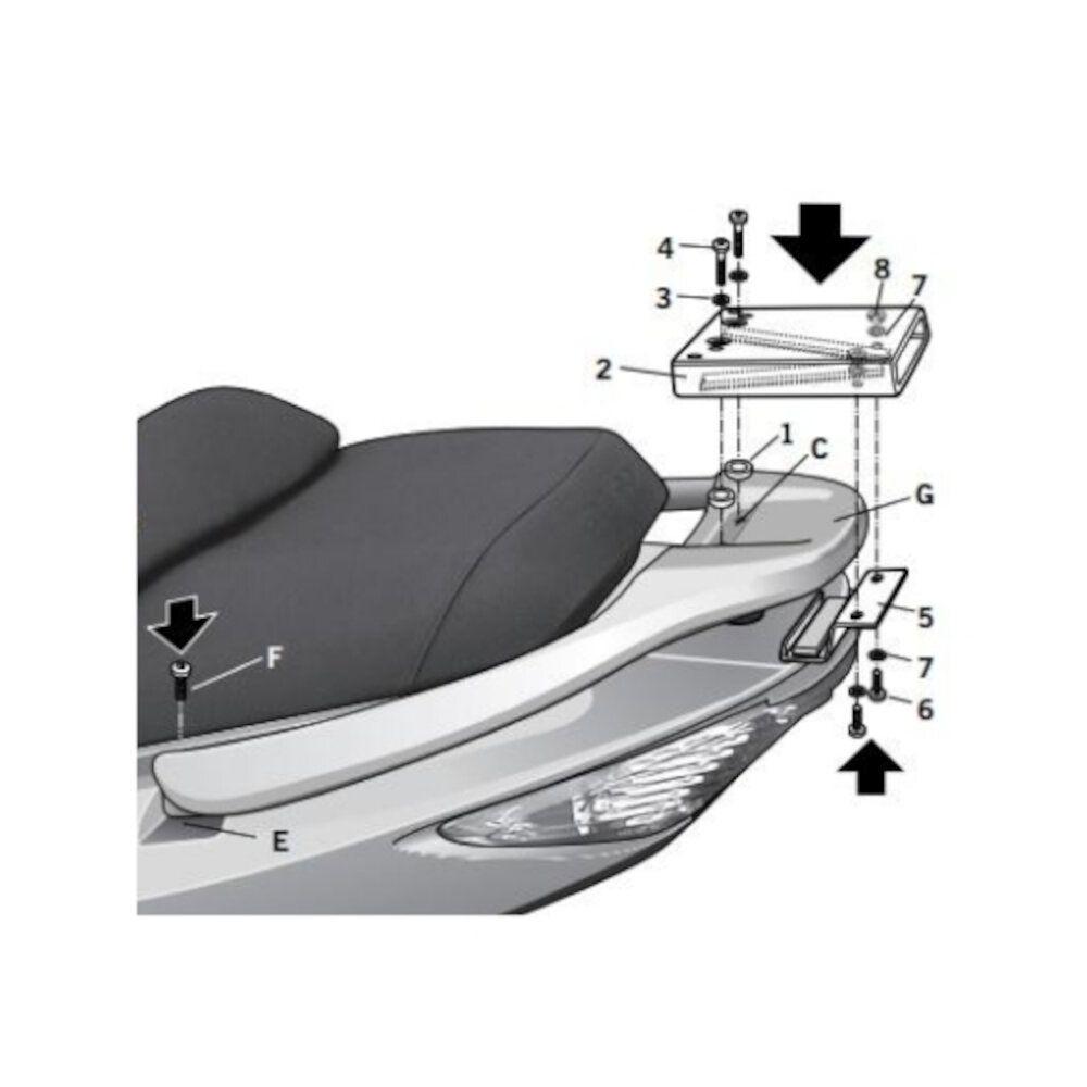 KIT TOP CASE SHAD KYMCO XCITING 500 R/ABS 05-10