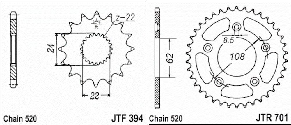 Kit de Transmisión Aprilia Pegaso 125 / Tuono 125 (2003-2007)