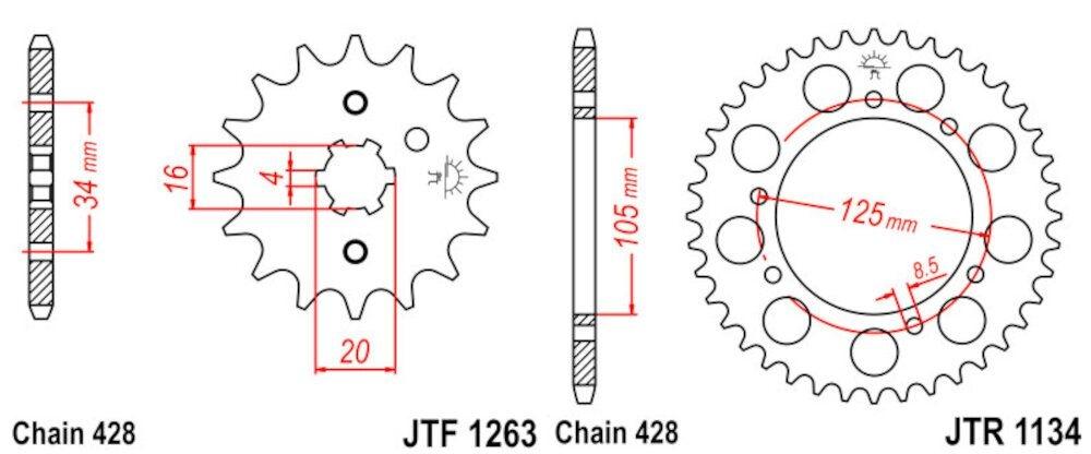 YAMAHA XT 125 R 05A07 428-128