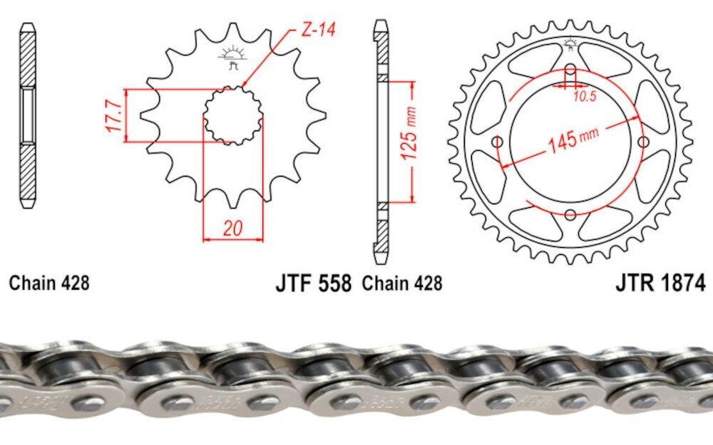 Kit de Transmisión completo Yamaha XVS 250 Drag Star (2001-2004)