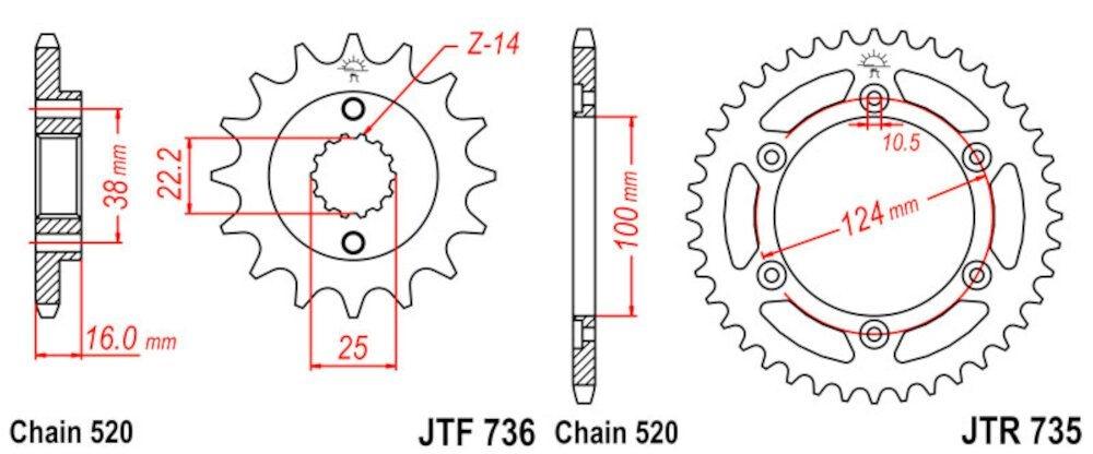 DUCATI MONSTER 900 94 - 99/800 SS 03A07 520-110