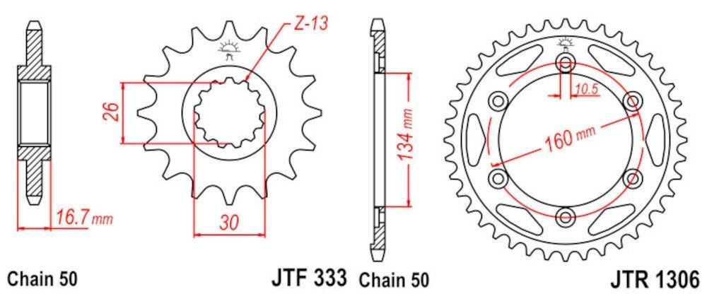 KIT TRANSMISION HONDA CBR 1000 RR 06 - 15 530-116