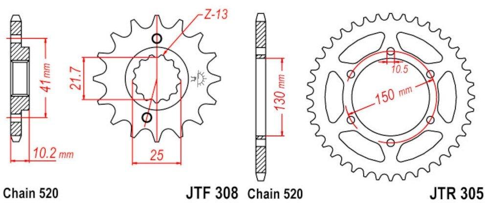 HONDA NX 650 DOMINATOR 89 - 90 520 - 108