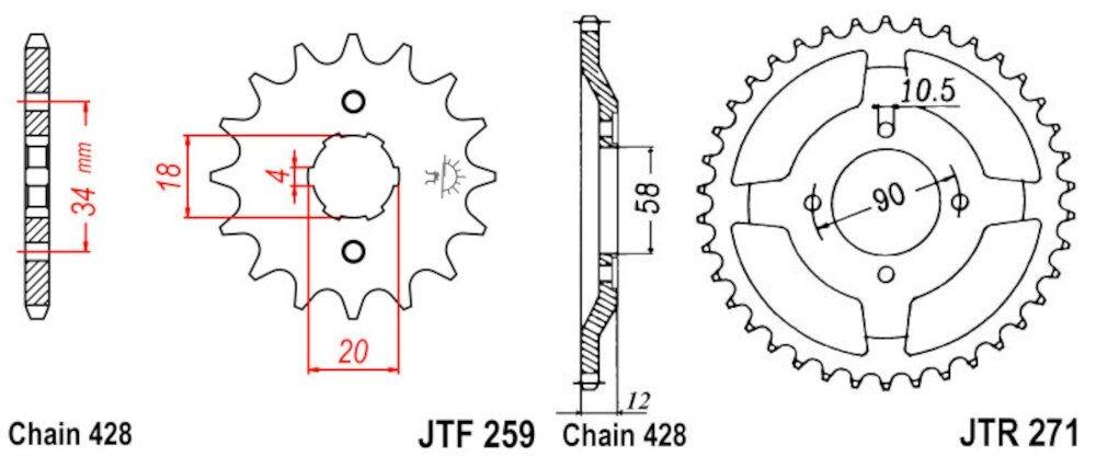 Kit de Transmisión Honda XL 125 / NX 125
